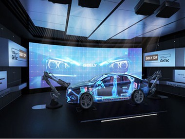 Tampilan led piksel kecil solusi keseluruhan dari Geely Automobile Showroom